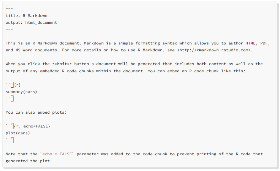 R Markdown basic syntax.